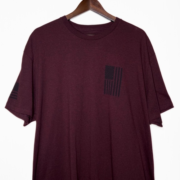 Howitzer {Buckle} Mens Burgundy Graphic Short Sleeve Tee Flag, Don’t Tread On Me - Picture 6 of 8